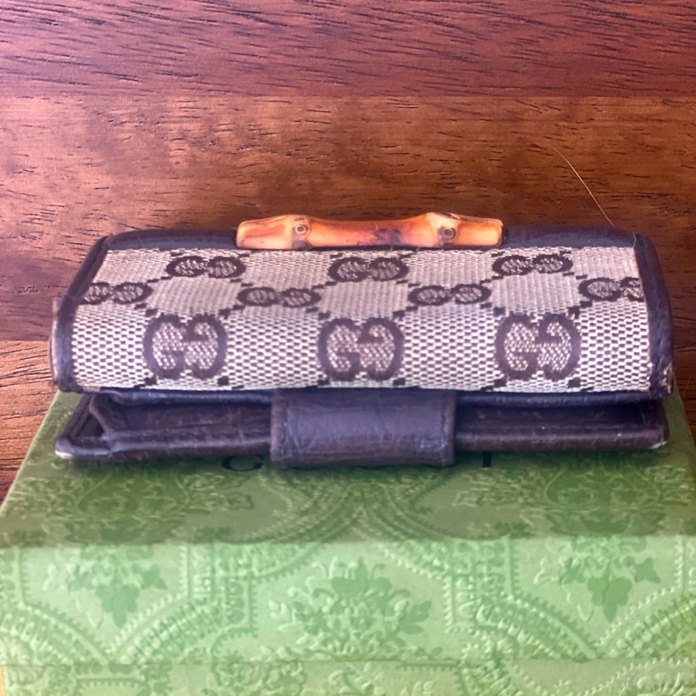 Gucci Bamboo GG BROWN Small wallet - Full inclusion - Picture 6 of 11